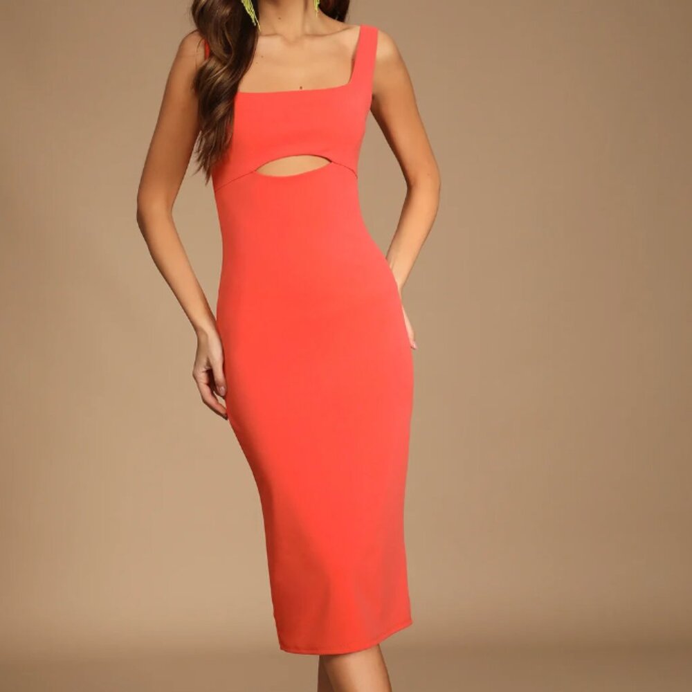 Lulus 'Date Night Dream' Cutout Bodycon Midi Dress